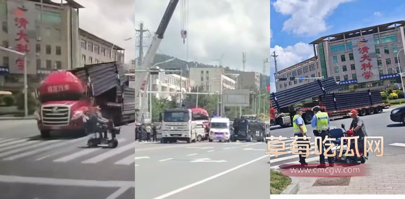 山东老人闯红，货车司机急刹车，司机夫妇被货物倾斜压死.jpg
