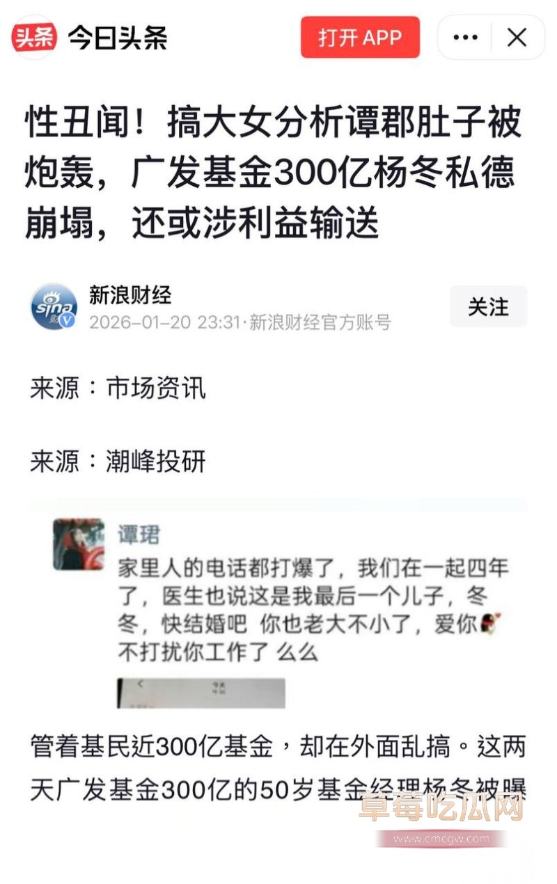 广发300亿经理谭珺怀孕事件1
