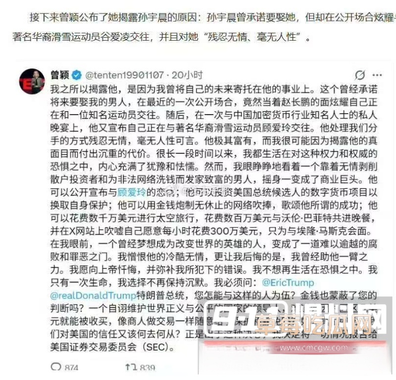 币圈大佬孙宇晨被前女友手撕 称其操控TRX圈钱 22 币圈大佬孙宇晨被前女友手撕 称其操控TRX圈钱 22