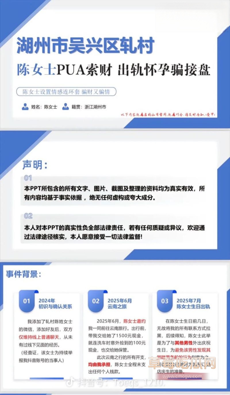 织里轧村陈女士出轨事件PPT2 织里轧村陈女士出轨事件PPT2