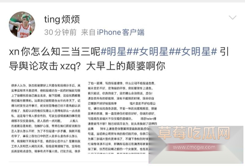 段曦发文控诉张杰谢娜11 段曦发文控诉张杰谢娜11
