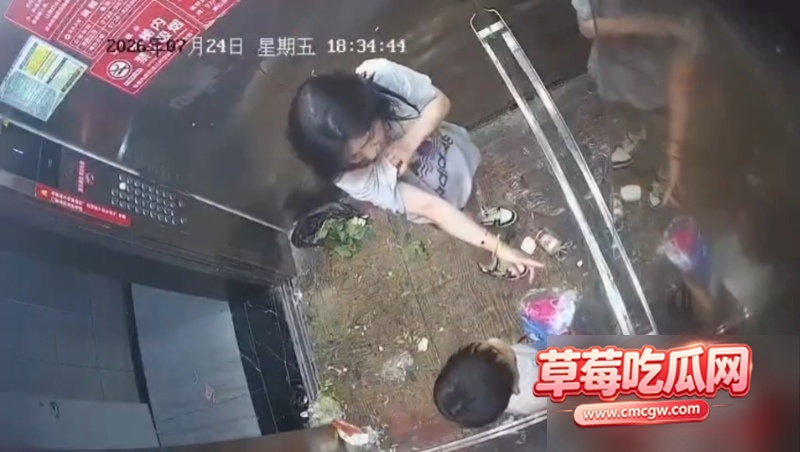 湖北仙桃电梯打架事件 因等 4