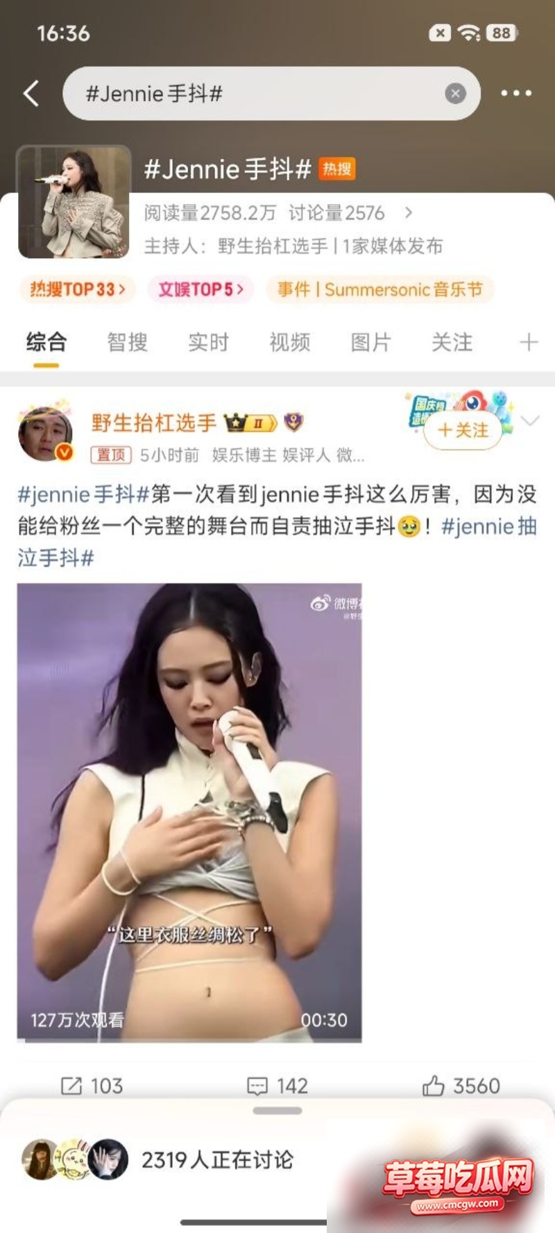 Jennie日本音乐节舞台引热议7 Jennie日本音乐节舞台引热议7